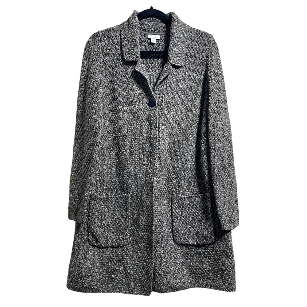 J. jill Knit Longline Collard Snap Button Cardigan Women's Size Small